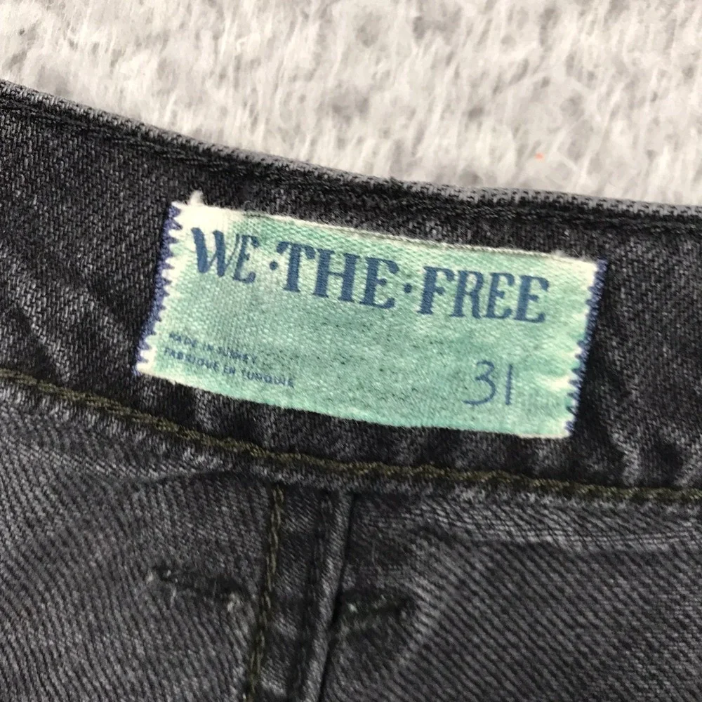 We The Free People Crossroads Straight Jeans Womens 31 (35x30)Washed Black Baggy